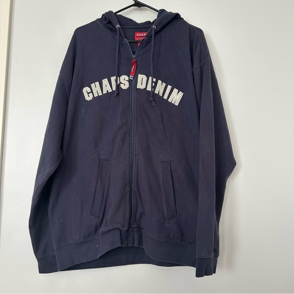 Chaps denim vintage Navy full zip hoodie